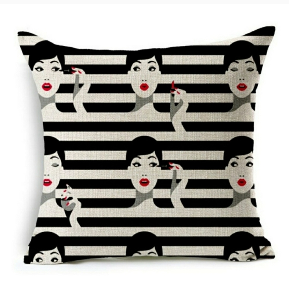 Makeup Girl Pillow Cover